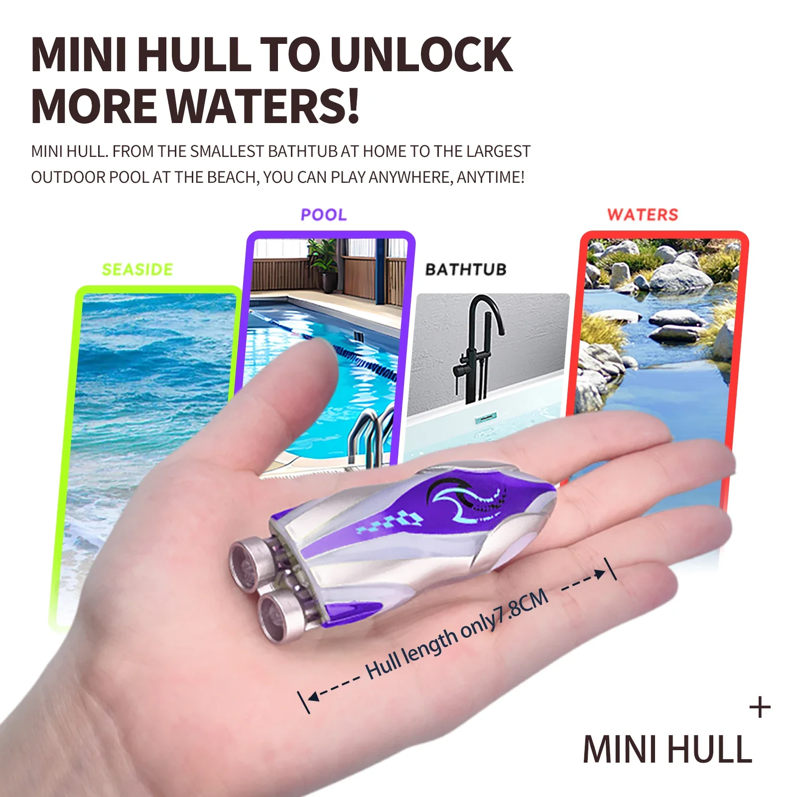 4CH Mini Rc Boat Remote Control Stunt Ship with Light Rotatable Water Toy Radio-Control Speedboat - Image 5