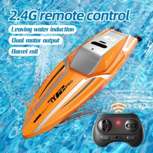2.4G Mini RC Speedboat Double Motor High Speed Ship Waterproof RC Stunt Boat