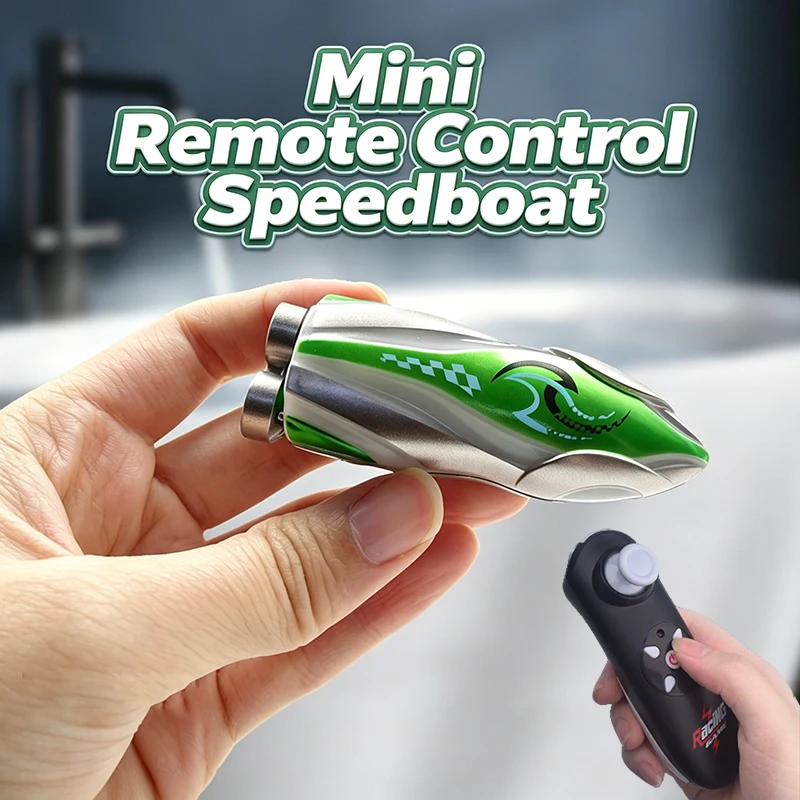 4CH Mini Rc Boat Remote Control Stunt Ship with Light Rotatable Water Toy Radio-Control Speedboat