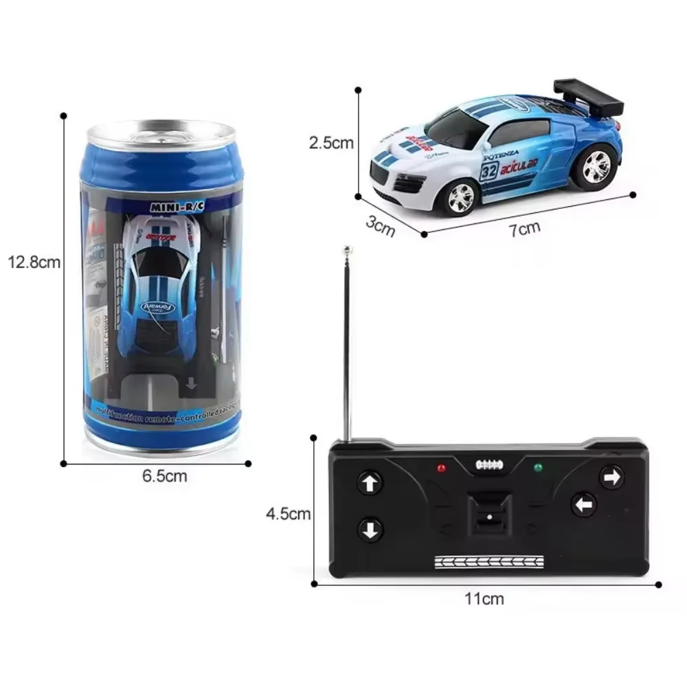Mini Cans RC Car Battery Operated Plastic Remote Control Racing with Roadblocks Micro Racing Car - Image 6